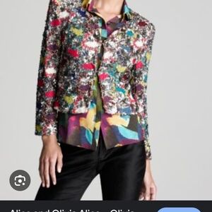 Alice & Olivia Sequin Beaded Blazer Jaclet SZ small
